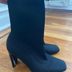 Zara Black Sock Bootie Heels